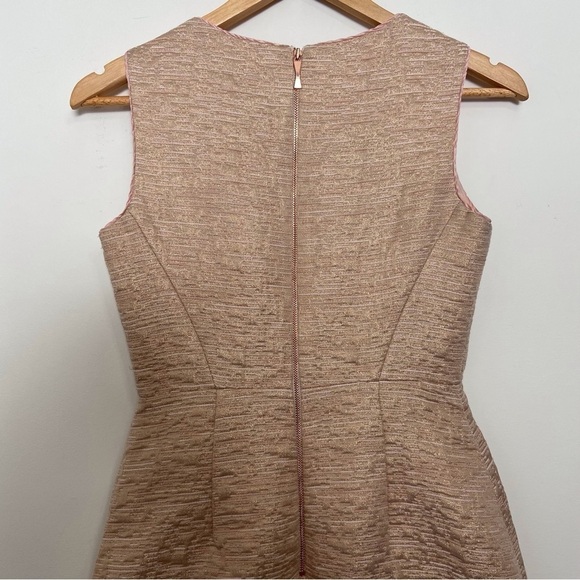 Kate spade dress powder pink gold bodycon luxury metallic contemporary barbie 2A - Picture 7 of 14